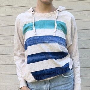 DKNY Blue and White Striped Hoodie